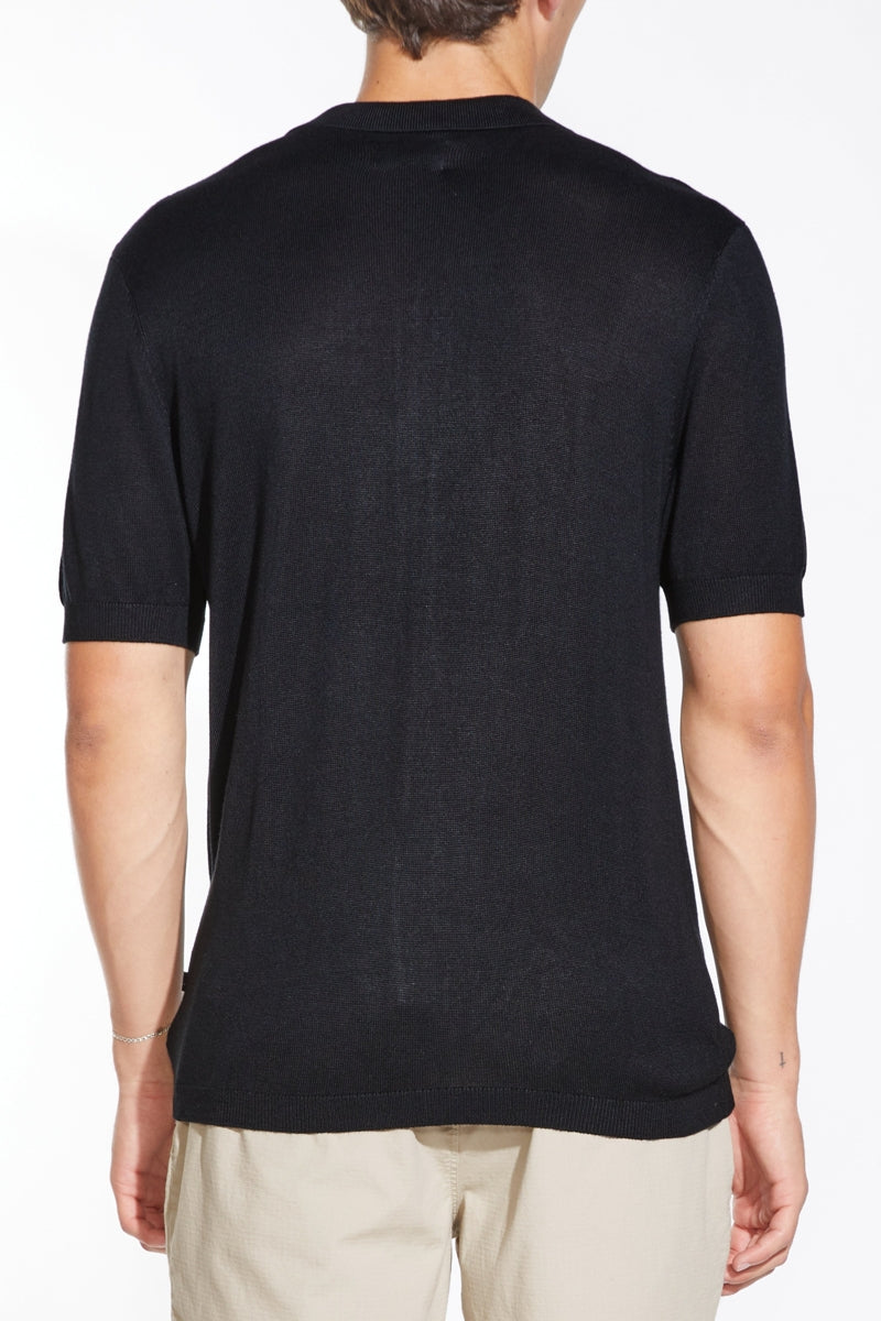 Wholesale,Civil Society, Civil Society Black Jacquard Stripes Sweater Knit Shirt, Black, Medium-42-TagM