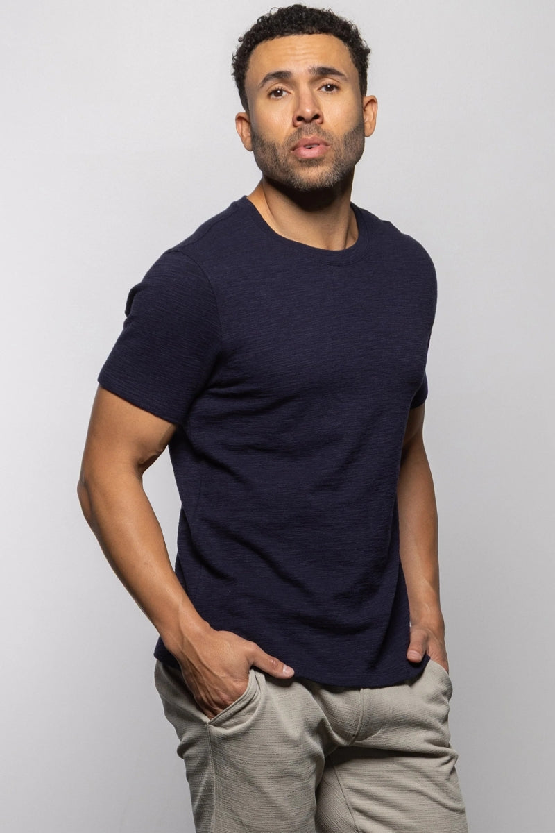 Wholesale,Mason Cruz, Mason Cruz Navy Textured Knit Tee, Blue, Medium-42-TagMLarge-44-TagLExtra Large-46-TagXLExtra Extra Large-49-TagXXL