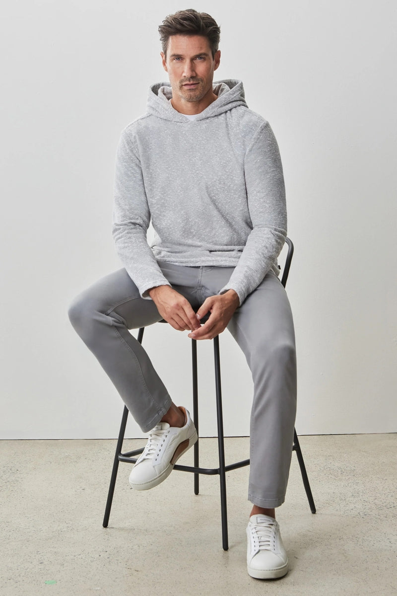 Wholesale,Robert Barakett, Robert Barakett Grey Knit Striped Hoodie, Grey, Small-40-TagSMedium-43-TagMLarge-46-TagLExtra Large-48-TagXLExtra Extra Large-50-TagXXL