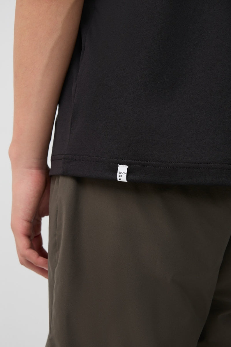 Direct From Brand,FYNE, FYNE Black Moisture Absorption T-Shirt, Black, Large-45-TagL