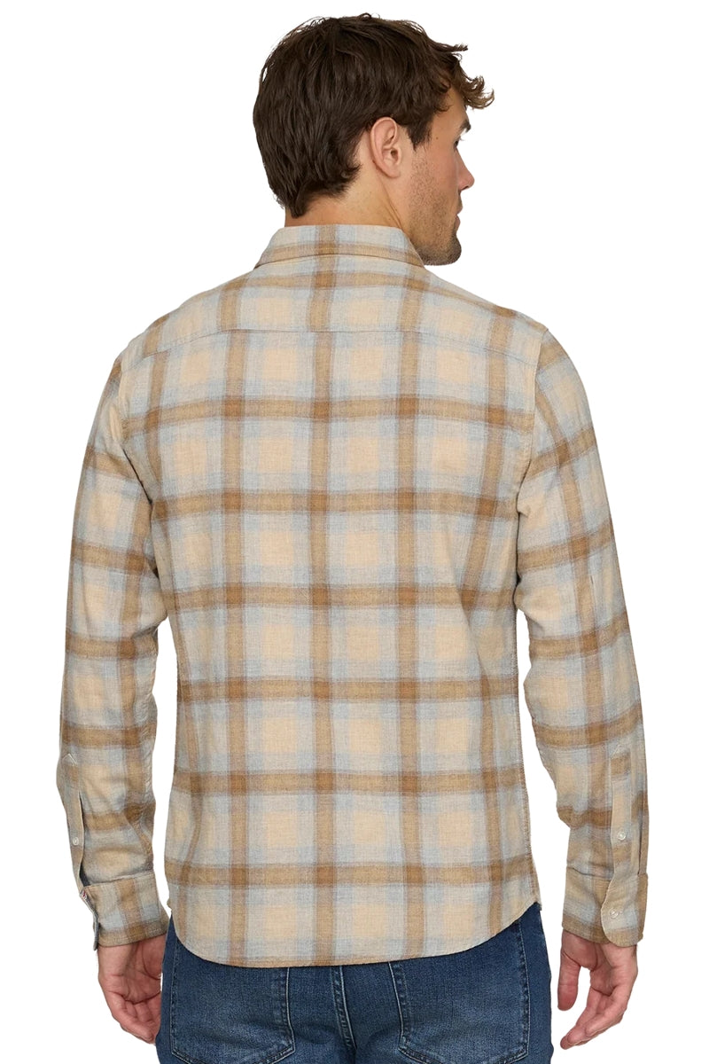 Wholesale,Flag & Anthem, Flag & Anthem Taupe/Grey Flannel Shirt, Tan, Medium-44-TagMLarge-47-TagLExtra Large-50-TagXL