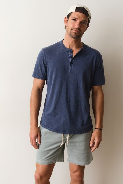 Wholesale,Marine Layer, Marine Layer Vintage Indigo Hemp Cotton Henley, Blue, Large-46-TagL