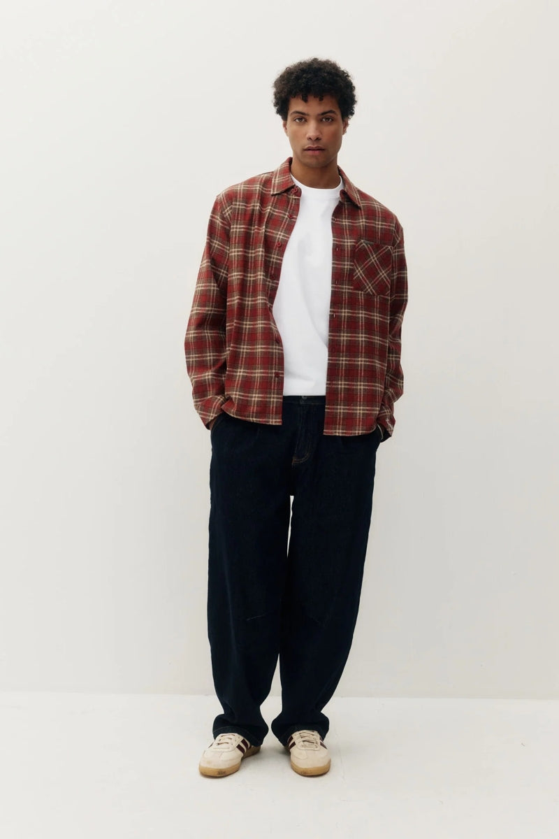 Wholesale,Kuwalla Tee, Kuwalla Tee Burnt Orange Plannel Wool Blend Overshirt, Orange, Small-42-TagSMedium-44-TagMLarge-46-TagLExtra Large-49-TagXLExtra Extra Large-51-TagXXL