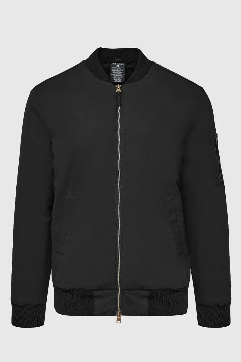 Faire,True Classic, True Classic Carbon Black Bomber Jacket, Black, Large-46-TagL