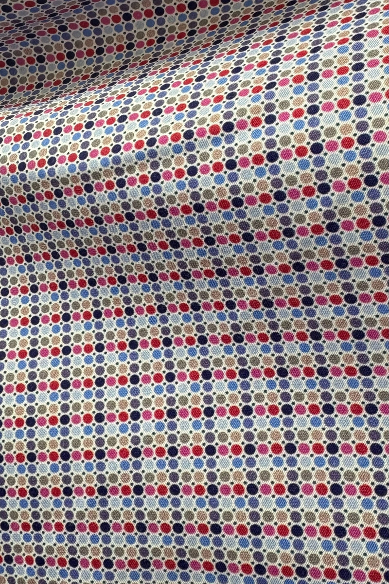 Wholesale,Mizumi, Mizumi Red/Blue Multi Geo Polka Print Shirt, Red, Small-41-TagSLarge-45-TagLExtra Large-47-TagXLExtra Extra Large-50-TagXXLMedium-43-TagM