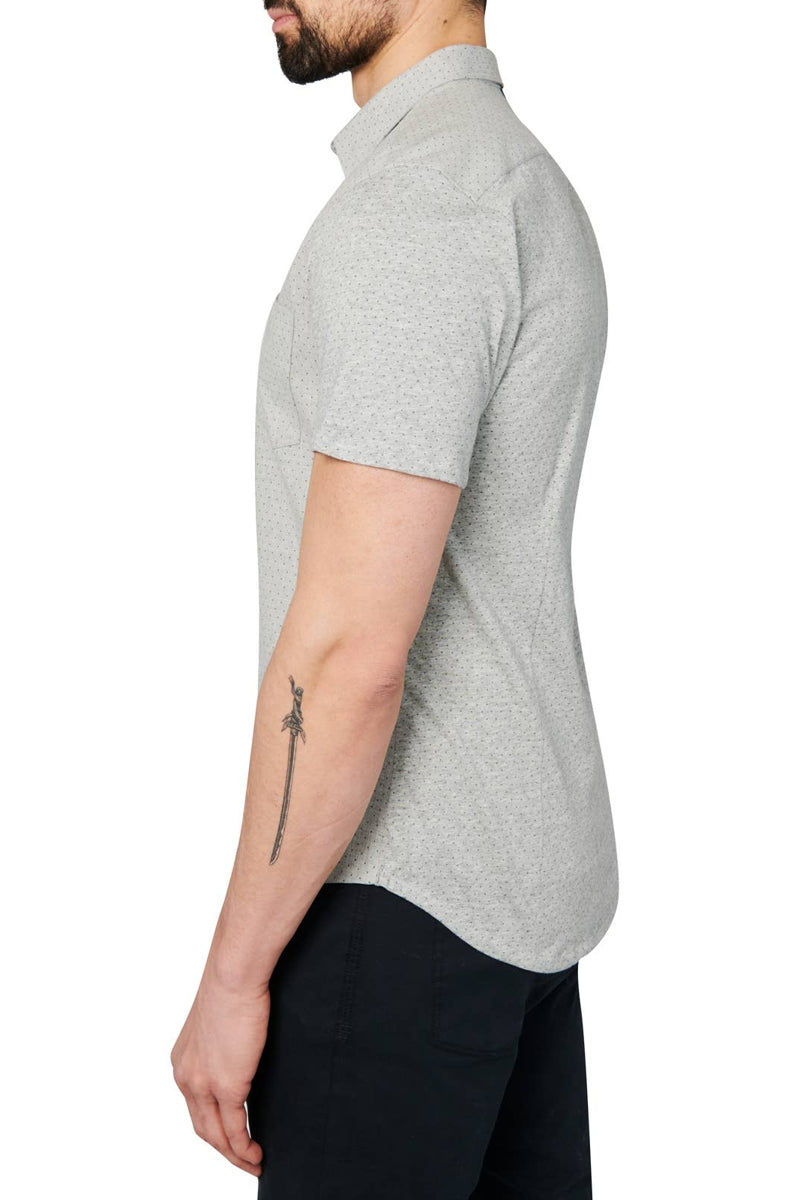 Faire,W.R.K, W.R.K Reworked Green Textured Grid Short Sleeve Shirt, Green, Small-40-TagSMedium-42-TagMLarge-44-TagLExtra Large-48-TagXXLLarge-46-TagXL