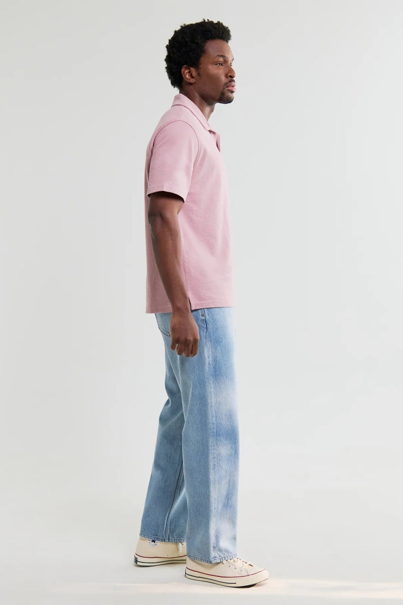 Wholesale,Wax London, Wax London Dusty Pink Textured Organic Cotton Polo, Pink, Medium-43-TagMLarge-45-TagLExtra Large-47-TagXL