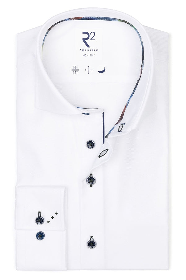 R2 Amsterdam White Heavy Twill Cotton Shirt