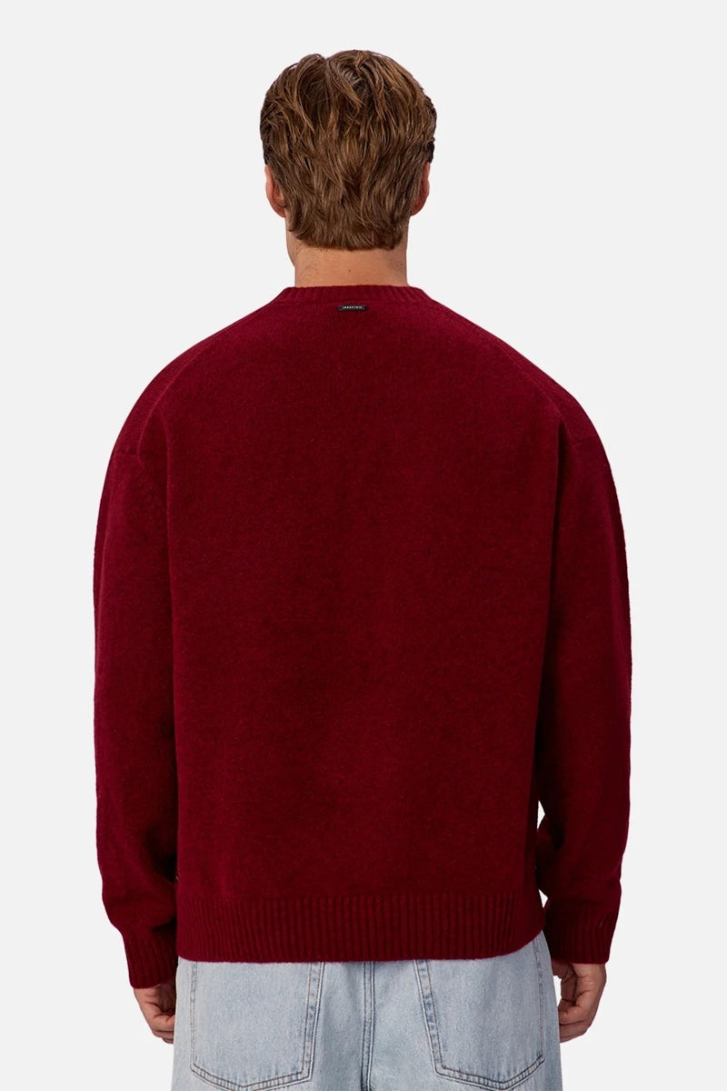 Wholesale,INDUSTRIE AUSTRALIA, INDUSTRIE AUSTRALIA Burgundy Crewneck Sweater, Red, Small-44-TagSMedium-47-TagMLarge-50-TagLExtra Large-52-TagXLExtra Extra Large-54-TagXXL