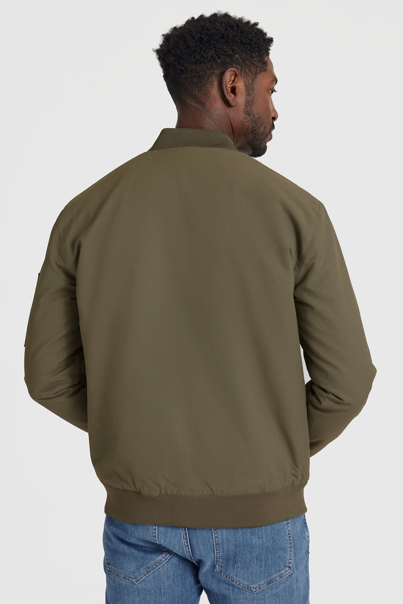 Faire,True Classic, True Classic Army Green Bomber Jacket, Green, Extra Large-50-TagXL