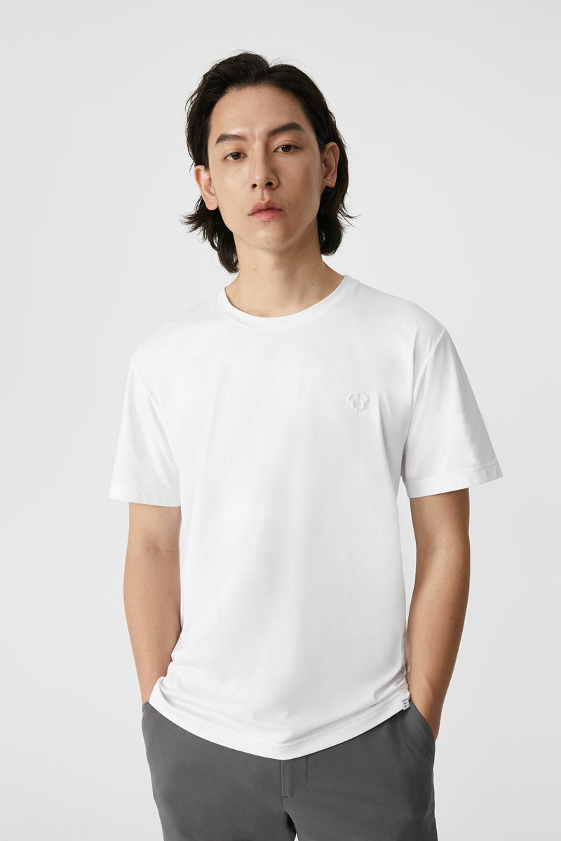 Direct From Brand,FYNE, FYNE White Antibacterial Short Sleeve T-shirt, White, Medium-42-TagL