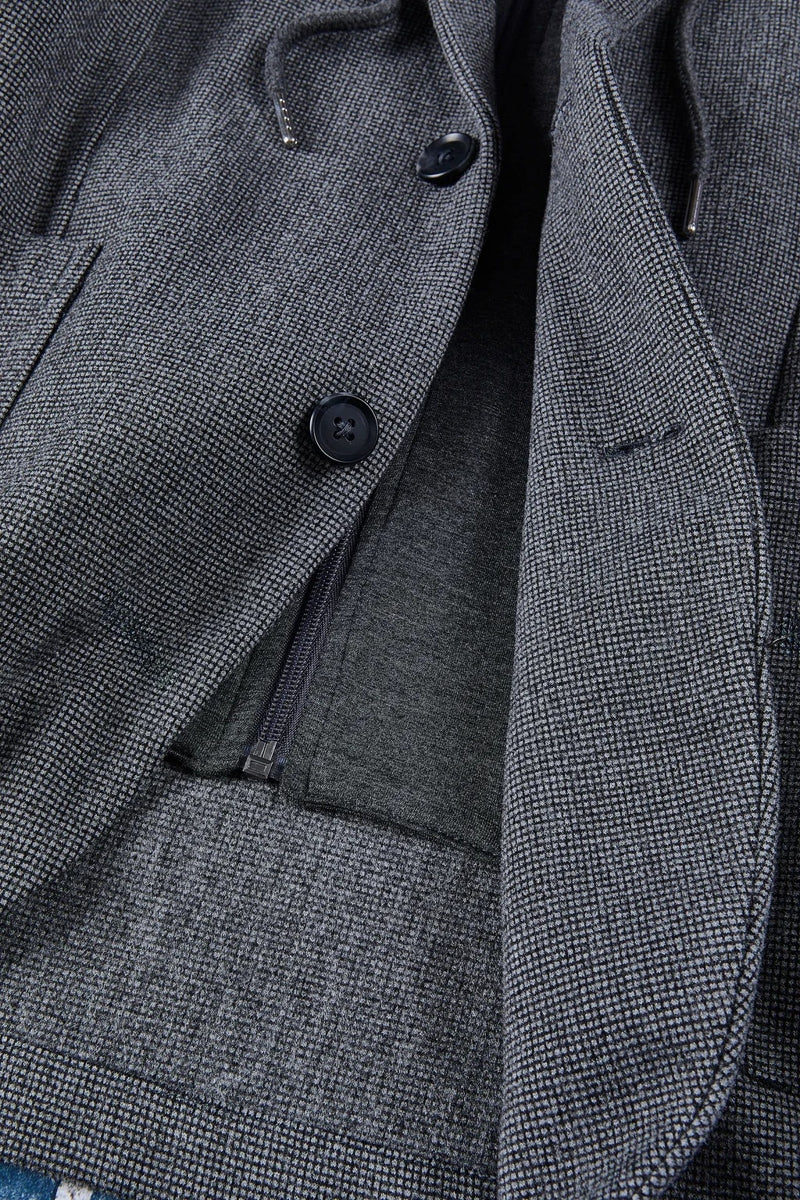 Wholesale,Nicoby Age of Wisdom, Nicoby Age of Wisdom Grey Removable Hoodie Knit Blazer, Grey, Large-46-TagL