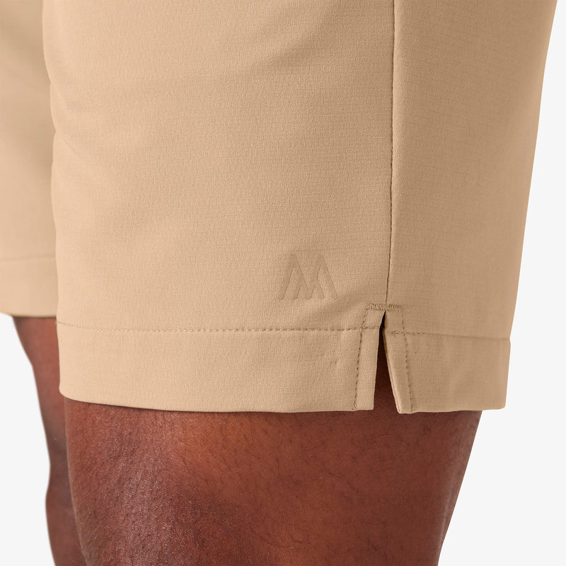 Mizzen + Main Khaki Active Stretch 7" Deck Short with Internal Drawstring