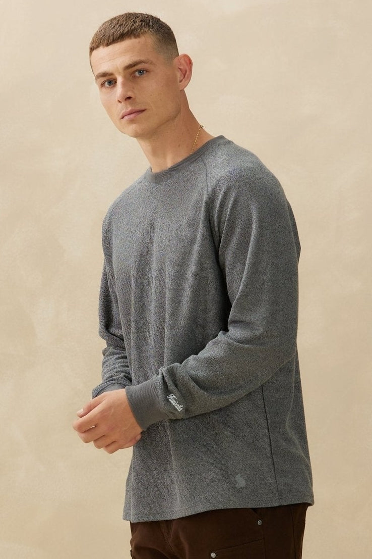 Wholesale,Kuwalla, Kuwalla Grey Marled Crewneck Thermal, Grey, Large-46-TagL