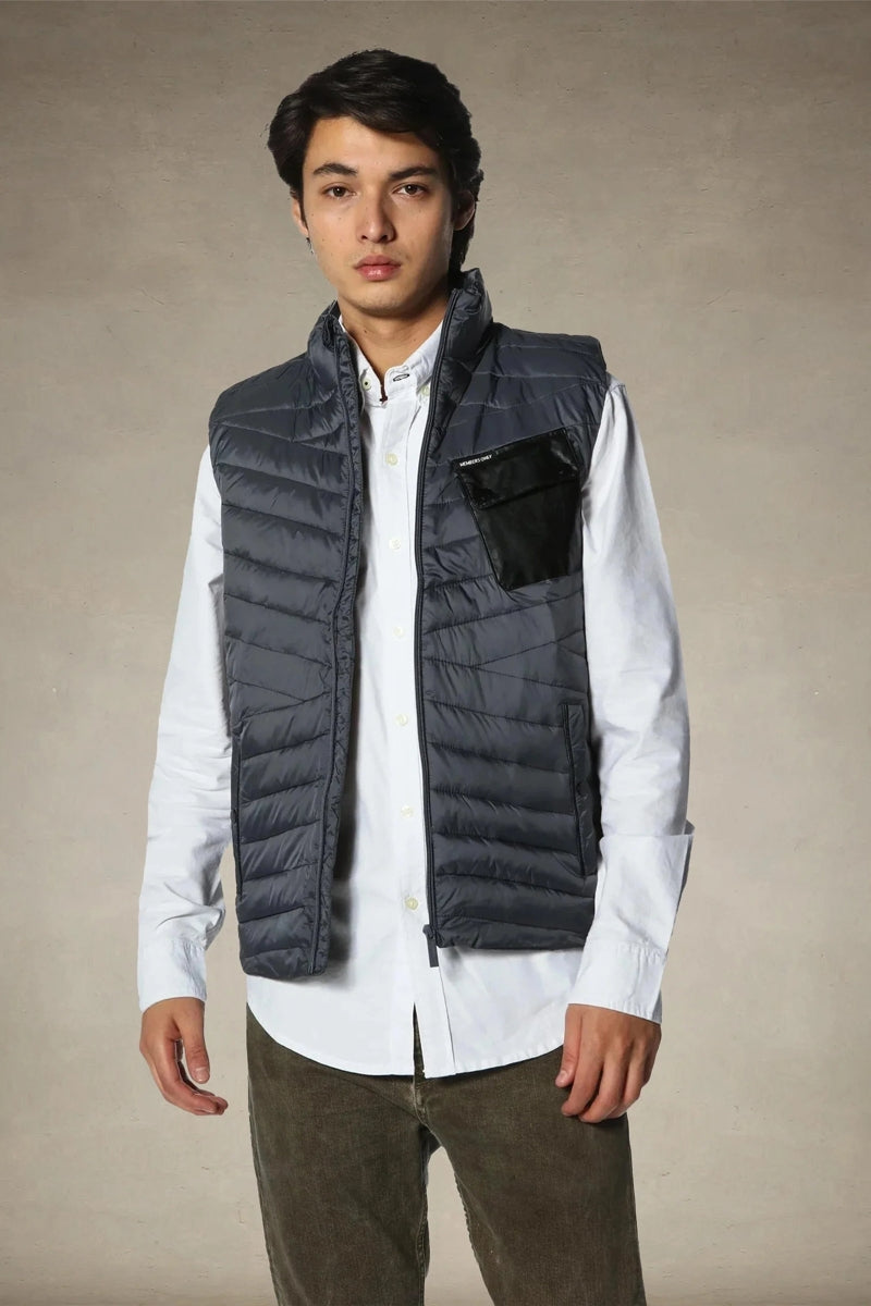 Otrium,Members Only, Members Only Charcoal Puffer Vest Jacket, Grey, Extra Large-48-TagXL