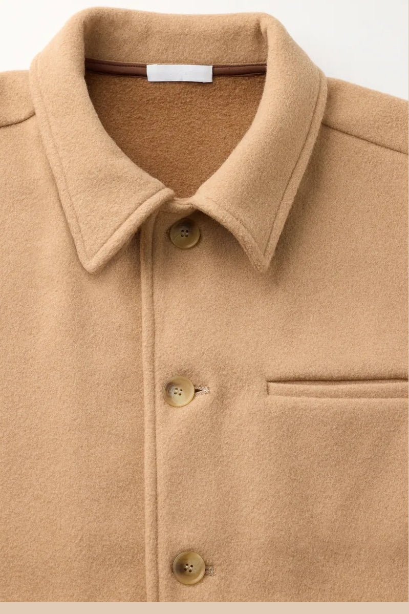 Direct From Brand,FYNE, FYNE Khaki Tan Front Pocket Fleece Jacket, Tan, Large-46-TagLExtra Large-48-TagXLMedium-44-TagM