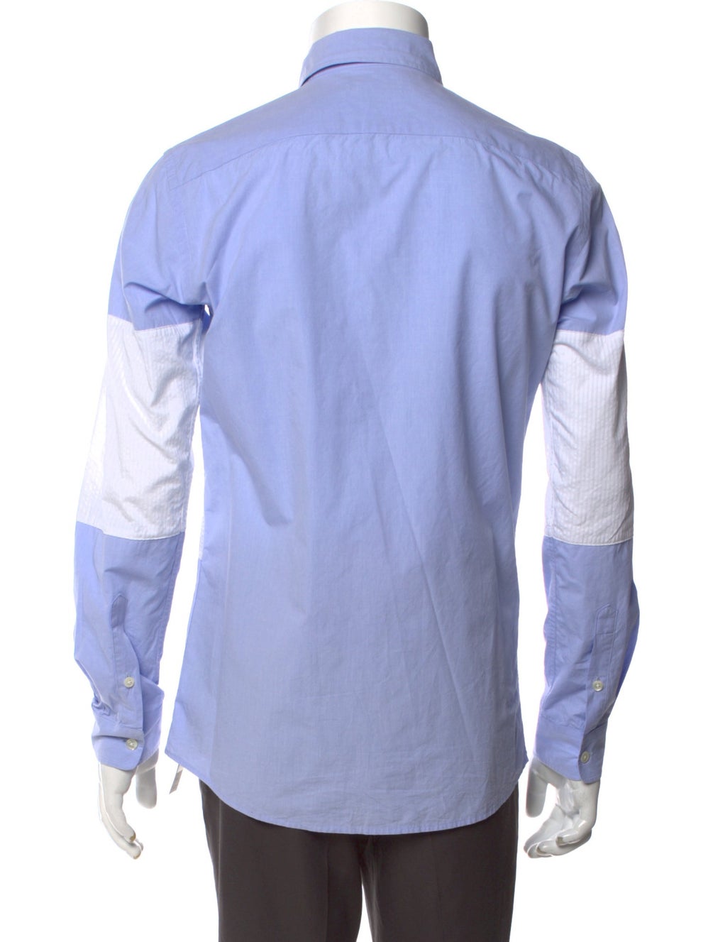 RealReal,Timo Weiland, Timo Weiland Light Blue with White Colorblock Long Sleeve Shirt, Blue, Small-39-TagS