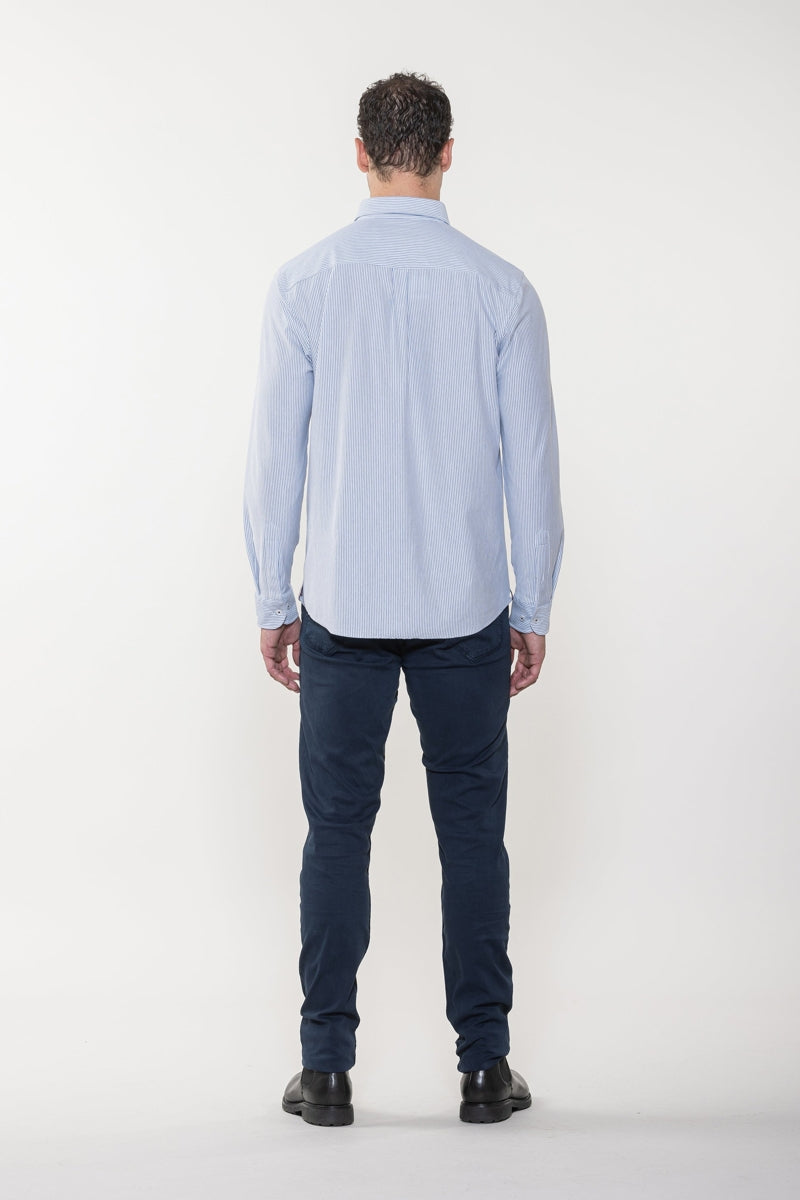 Wholesale,American Heritage, American Heritage Blue/White Stripe Knit Performance Shirt, Blue, Extra Extra Large-52-TagXXLMedium-43-TagMLarge-46-TagLExtra Large-50-TagXLSmall-40-TagS