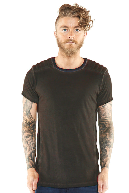 Wholesale,Reese De Luca, Reese De Luca Brown Jersey T-Shirt  with Shoulder Pad, Brown, Medium-42-TagM