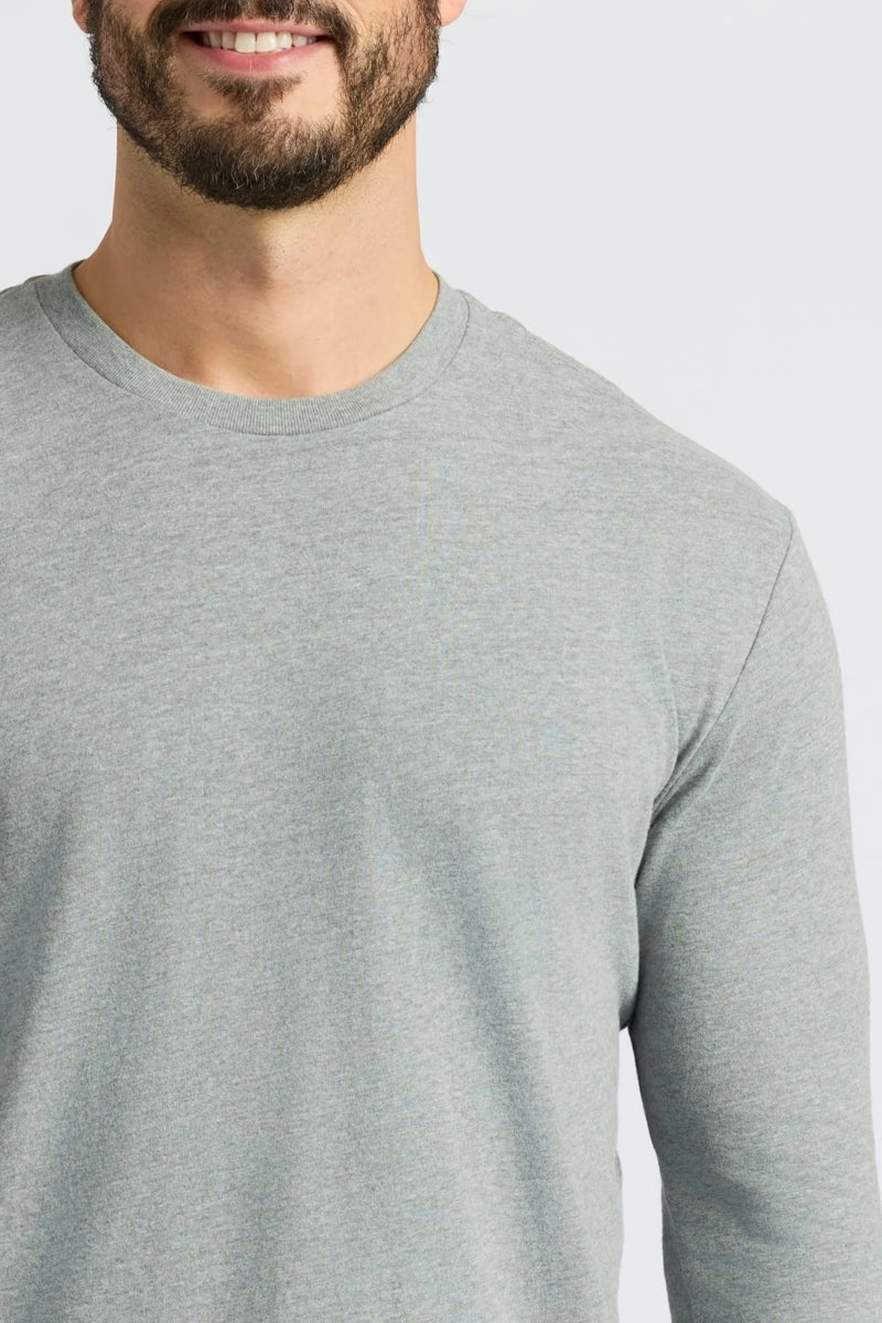 Faire,True Classic, True Classic Heather Grey Long Sleeve T-Shirt, Grey, Small-38-TagS