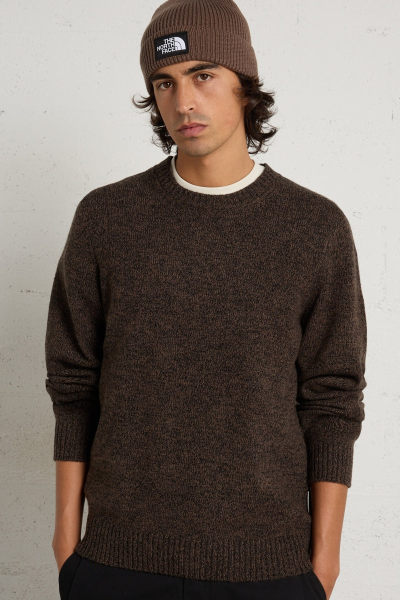 Wholesale,Casual Friday, Casual Friday Brown Melange Wool-blend Sweater, Brown, Small-40-TagSMedium-42-TagMLarge-44-TagLExtra Large-46-TagXLExtra Extra Large-49-TagXXL