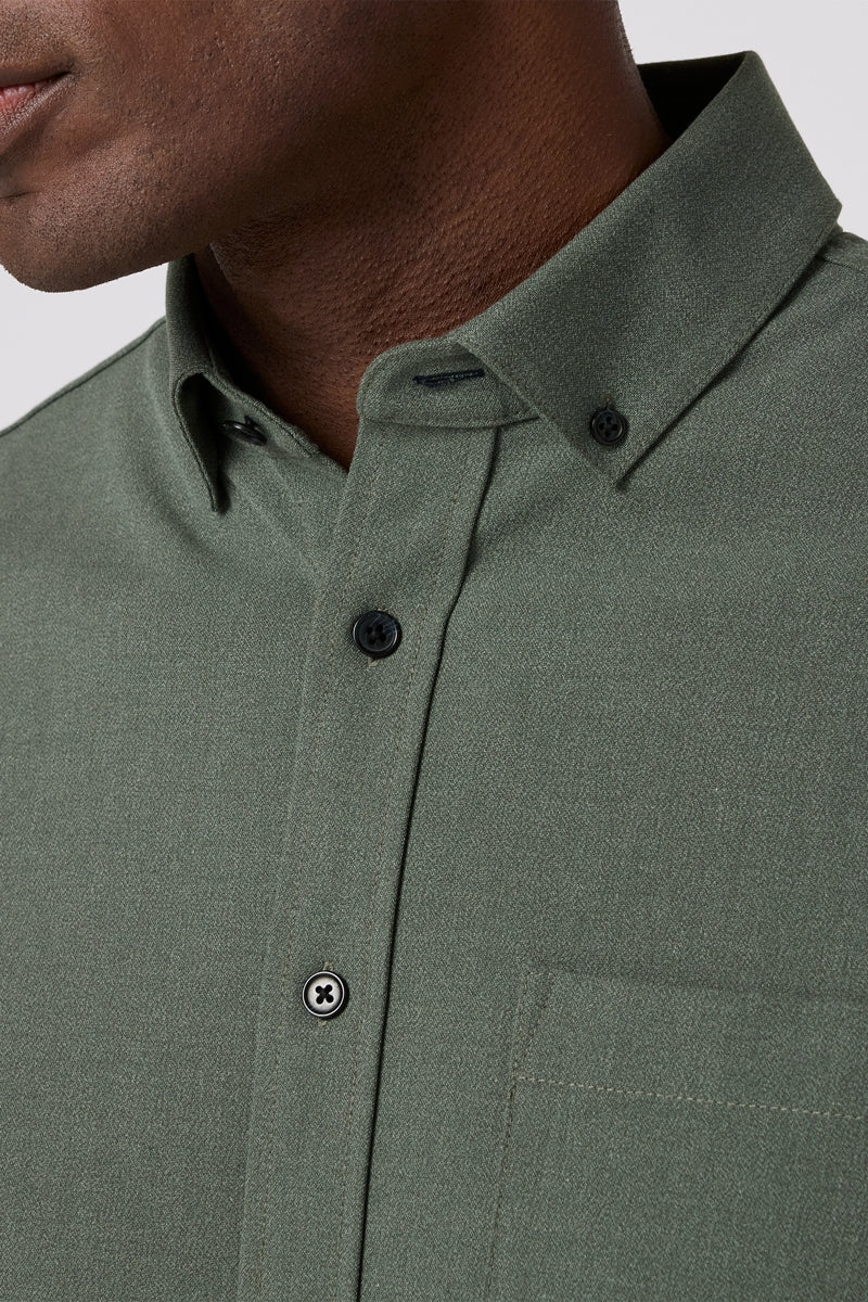 Wholesale,Mizzen + Main, Mizzen + Main Olive Heather Trim Flannel Shirt, Green, Large-46-TagL