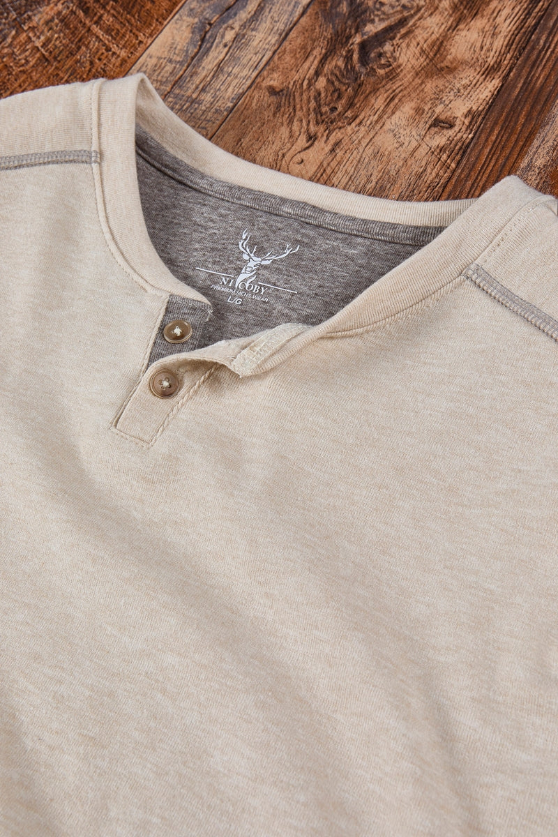 Wholesale,Nicoby Age of Wisdom, Nicoby Age of Wisdom Tan Key Hole Henley, Tan, Small-40-TagS