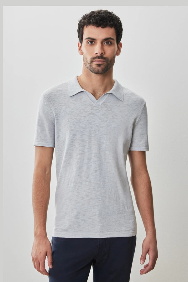 Robert Barakett Light Grey Luxurious Sweater Knit Polo