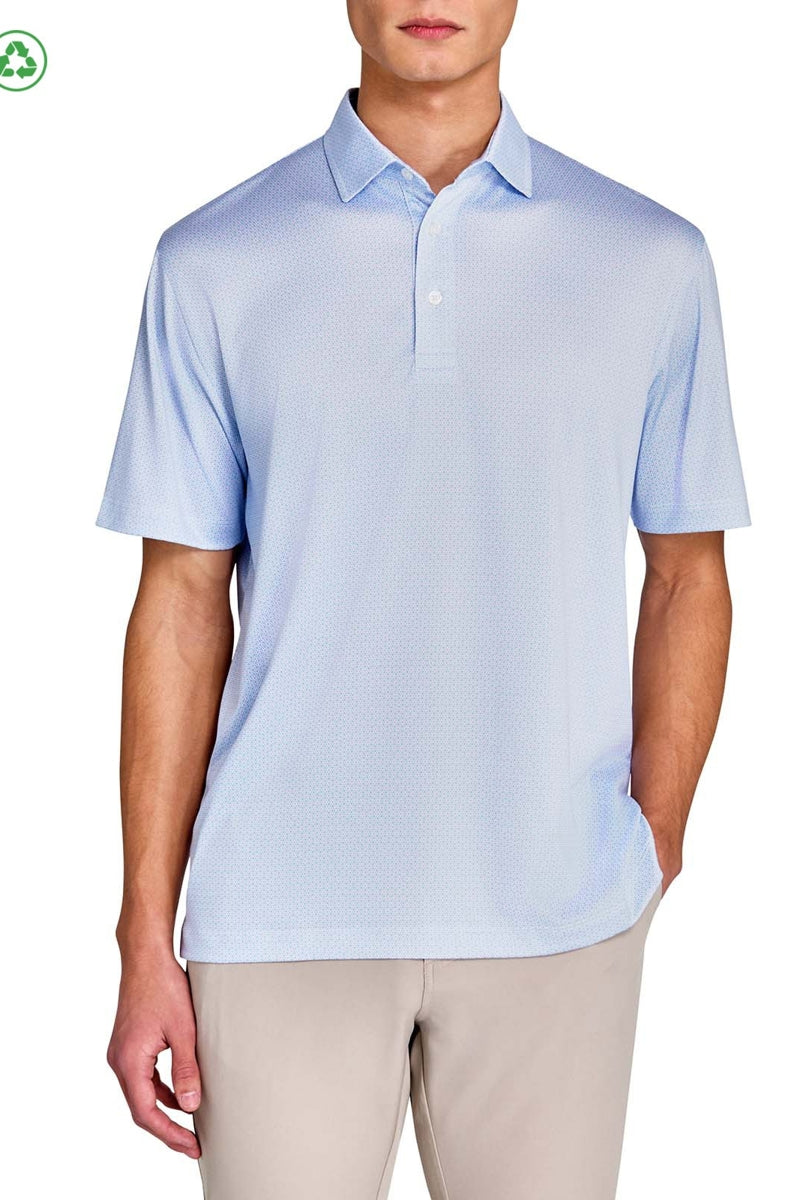 Faire,CON.STRUCT, CON.STRUCT Blue Dot Chain Recycled Polo, Blue, Extra Large-48-TagXL