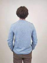 Nicoby Age of Wisdom Blue Reversible Melange Keyhole Sweater