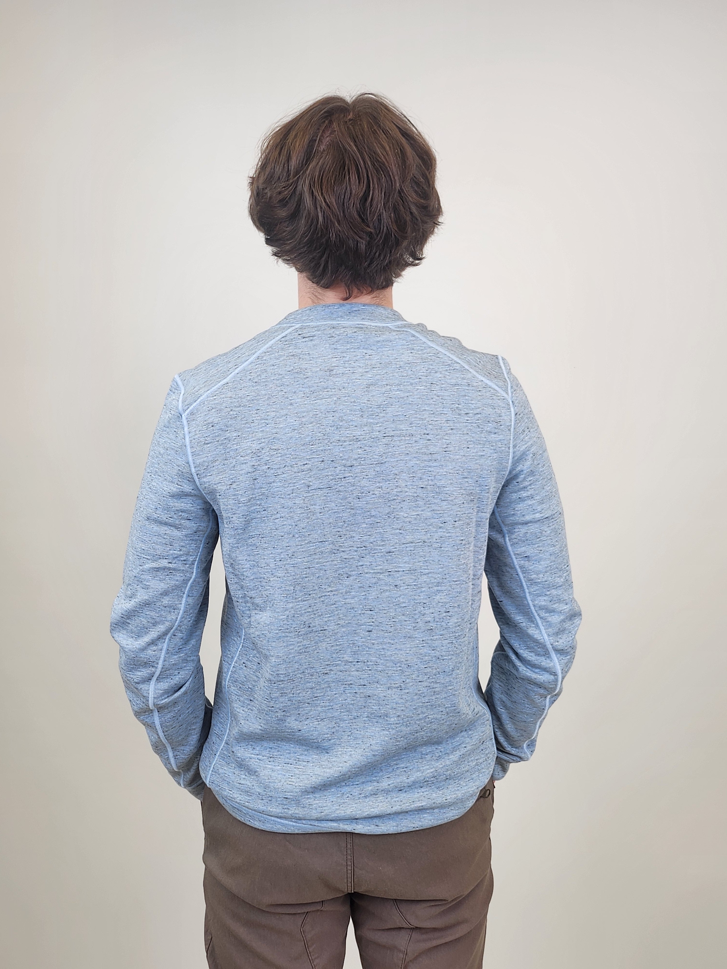 Wholesale,Nicoby Age of Wisdom, Nicoby Age of Wisdom Blue Melange Keyhole Tee, Blue, Small-39-TagS