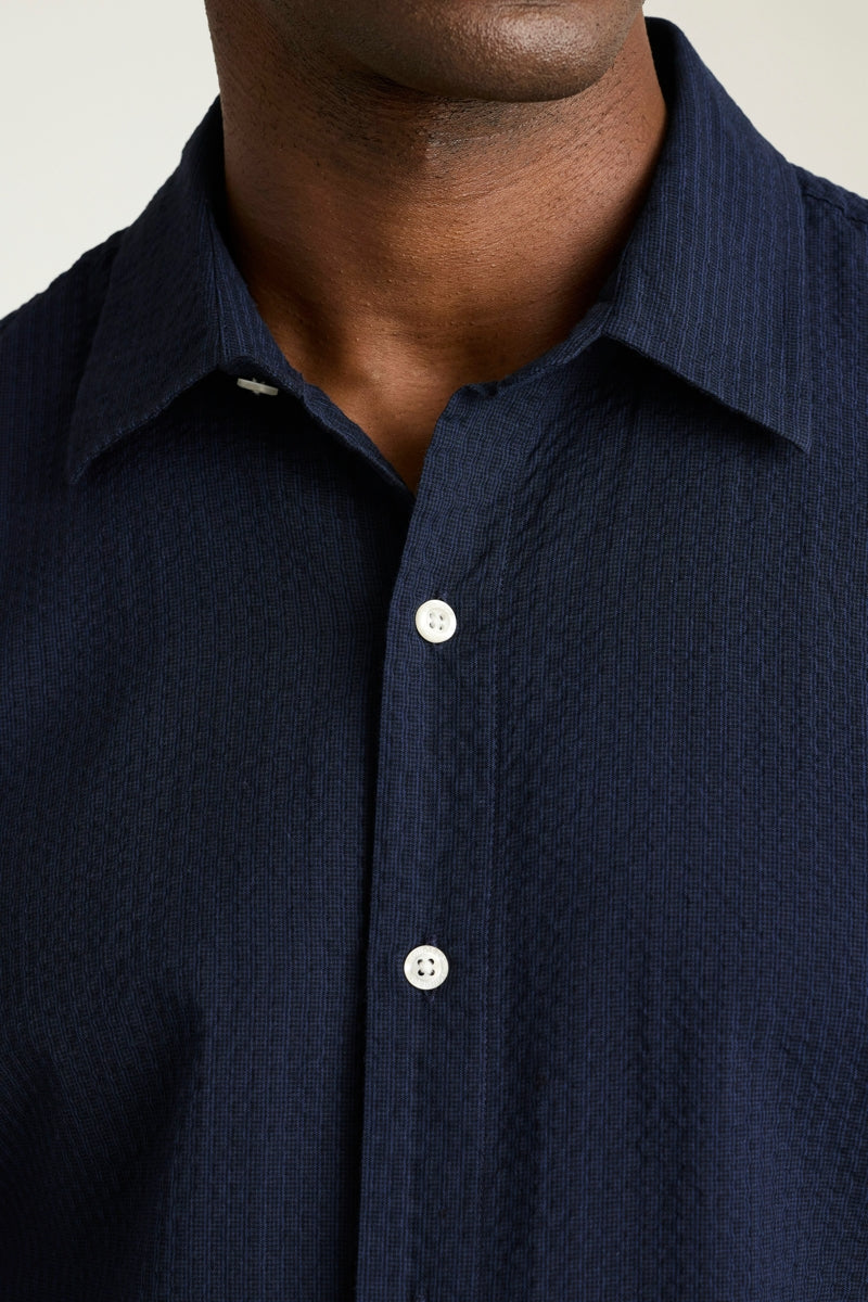 Wholesale,Bonobos, Bonobos Dark Navy Seersucker Short Sleeve Shirt, Blue, Large-45-TagL