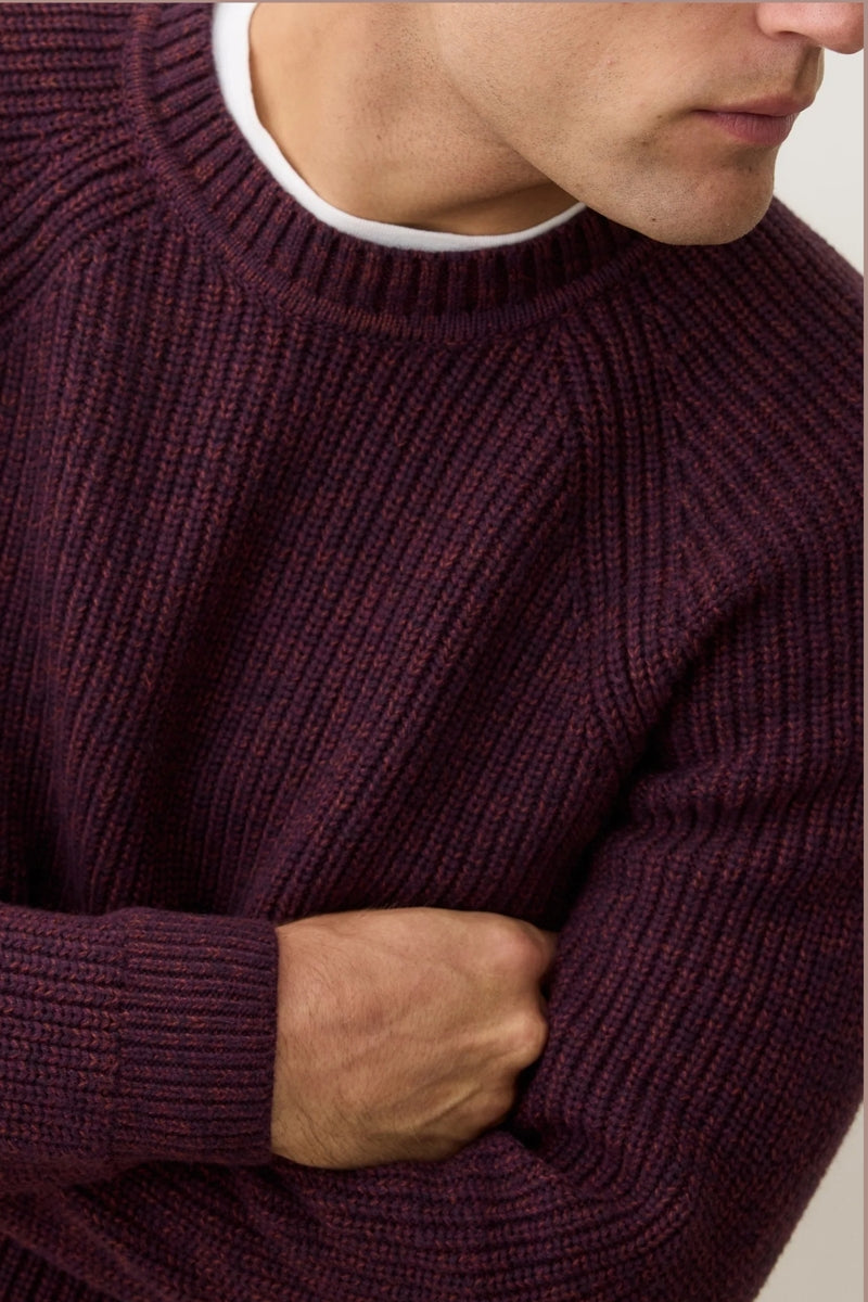 Wholesale,Marine Layer, Marine Layer Sangria Textured Merino Wool Blend Sweater, Purple, Small-42-TagS