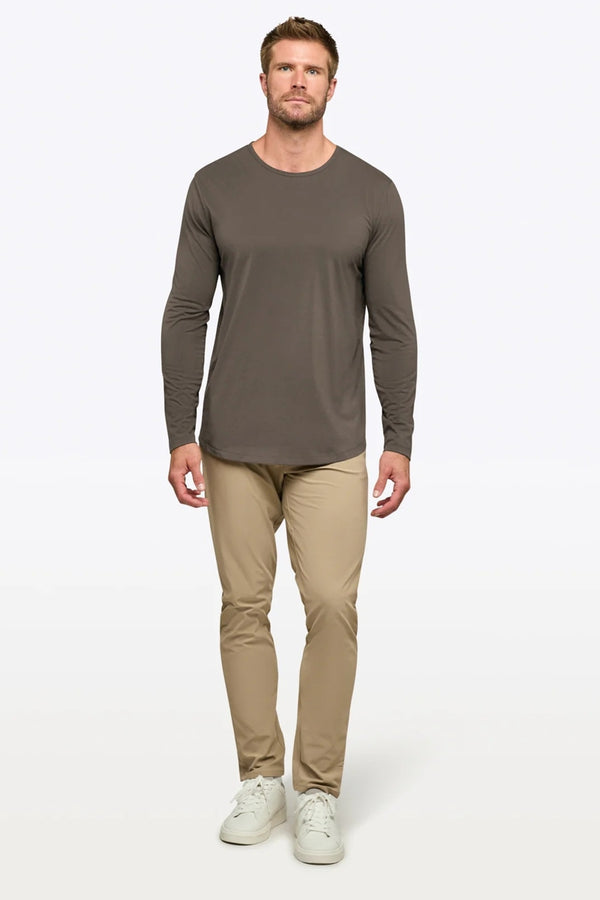 CUTS Dark Olive Curve-Hem Buttery Soft Tee