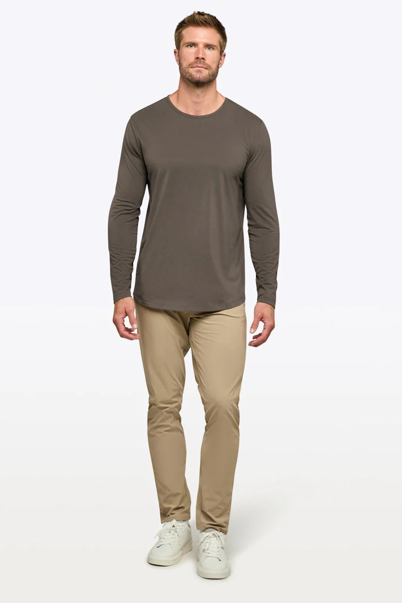 Wholesale,CUTS, CUTS Dark Olive Curve-Hem Buttery Soft Tee, Green, Small-39-TagSMedium-41-TagMLarge-43-TagLExtra Large-45-TagXLExtra Extra Large-47-TagXXL