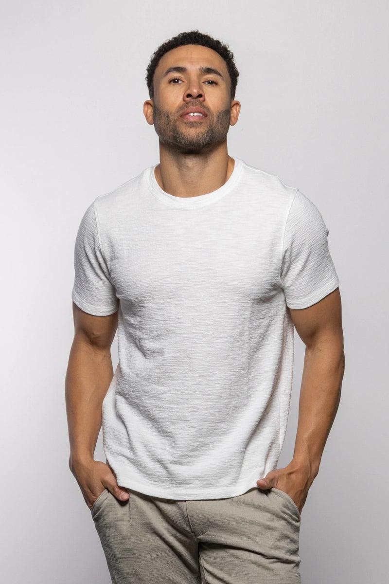 Wholesale,Mason Cruz, Mason Cruz White Textured Knit Tee, White, Extra Large-46-TagXL