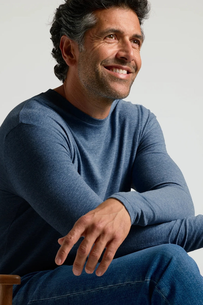 Faire,True Classic, True Classic Heather Navy Long Sleeve T-Shirt, Blue, Extra Large-47-TagXLMedium-40-TagMLarge-43-TagLSmall-38-TagSExtra Extra Large-50-TagXXL