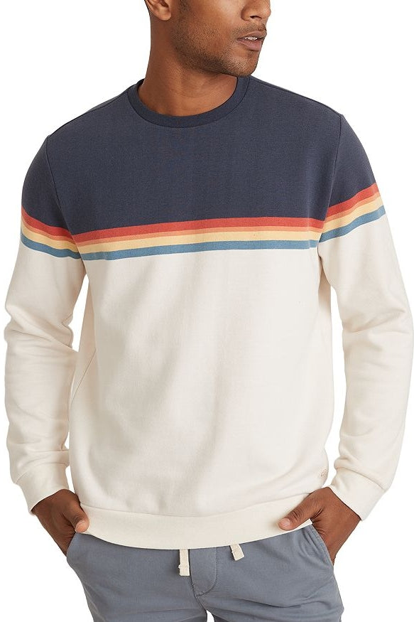 Wholesale,Marine Layer, Marine Layer Cream/Navy Colorblock Fleece Sweatshirt, Cream, Extra Large-49-TagXL
