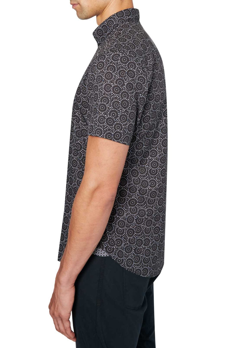 Faire,CON.STRUCT, CON.STRUCT Black Dotted Circles Short Sleeve Shirt, Black, Large-45-TagL