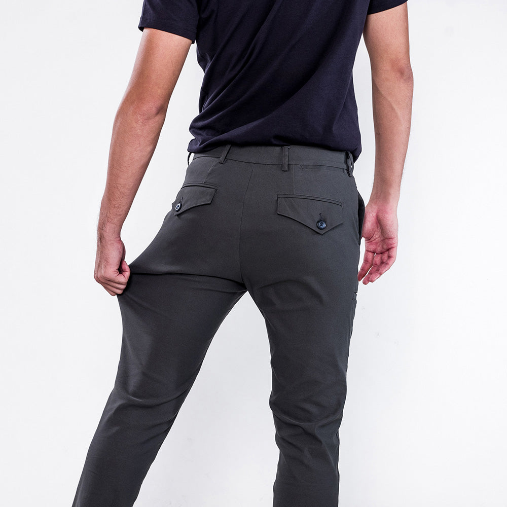 Direct From Brand,PROFI, PROFI Dark Grey Viscose Multi-pockets Moisture-wicking Casual Functional Pants, Grey, 30W-33L-Tag30