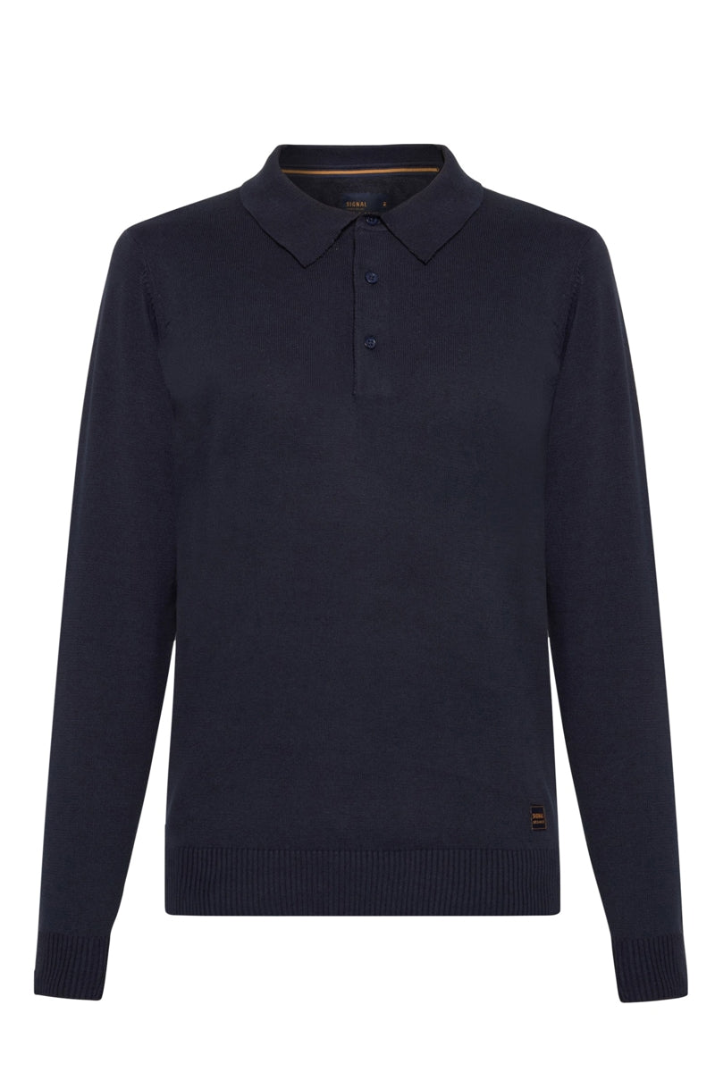 Wholesale,Signal Clothing, Signal Clothing Navy Sweater Knit Polo, Blue, Medium-46-TagL
