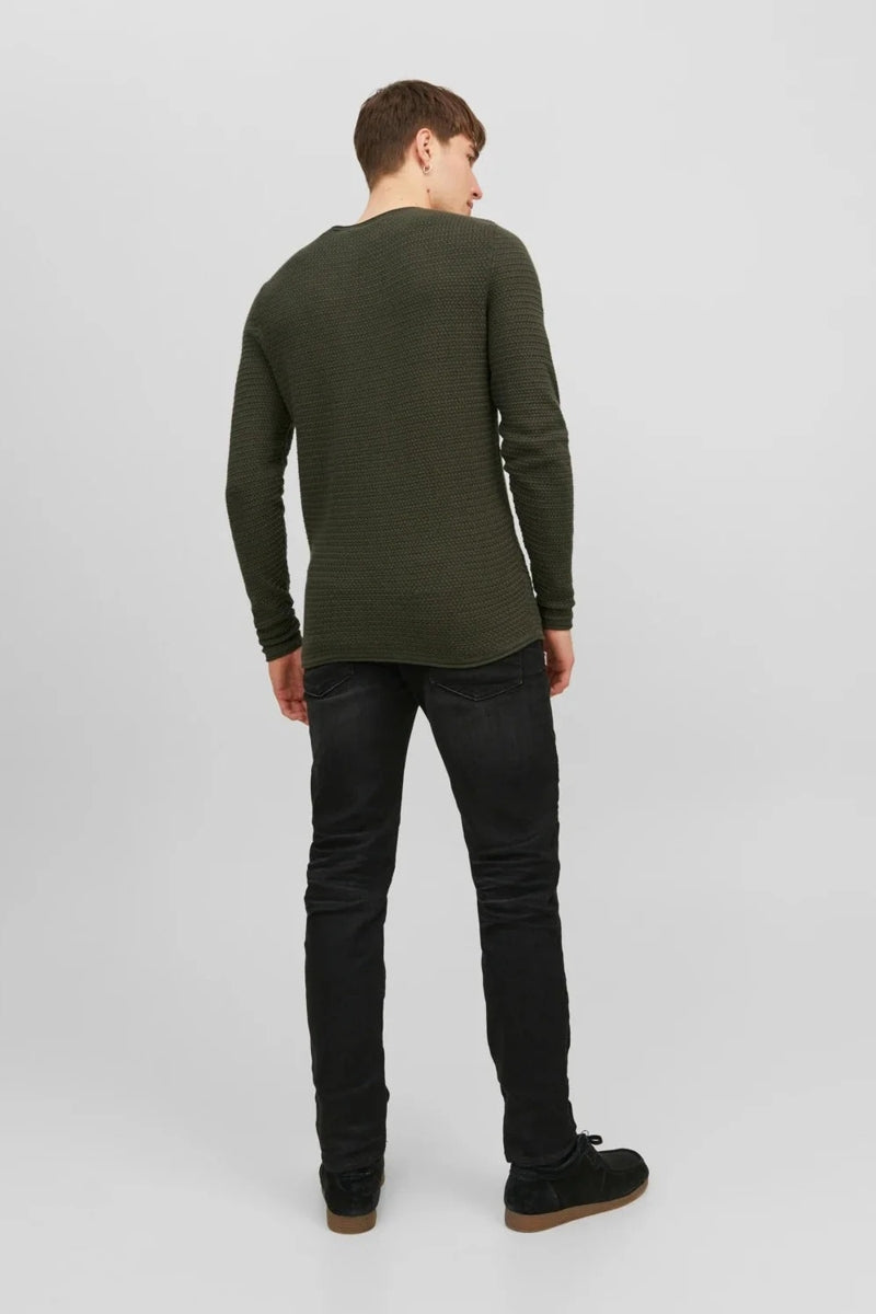 Wholesale,Jack & Jones, Jack & Jones Olive Green Knit Crew Neck Pullover, Green, Medium-41-TagM