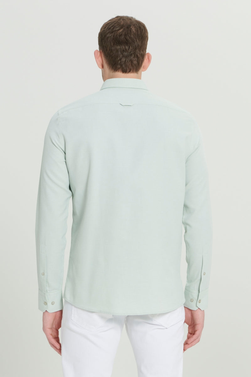 Wholesale,Altinyildiz Classics, Altinyildiz Classics Green Textured Dobby Slim Fit Shirt, Green, Large-44-TagL