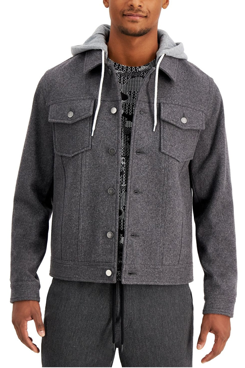 Sun + Stone Grey Hooded Tucker Jacket