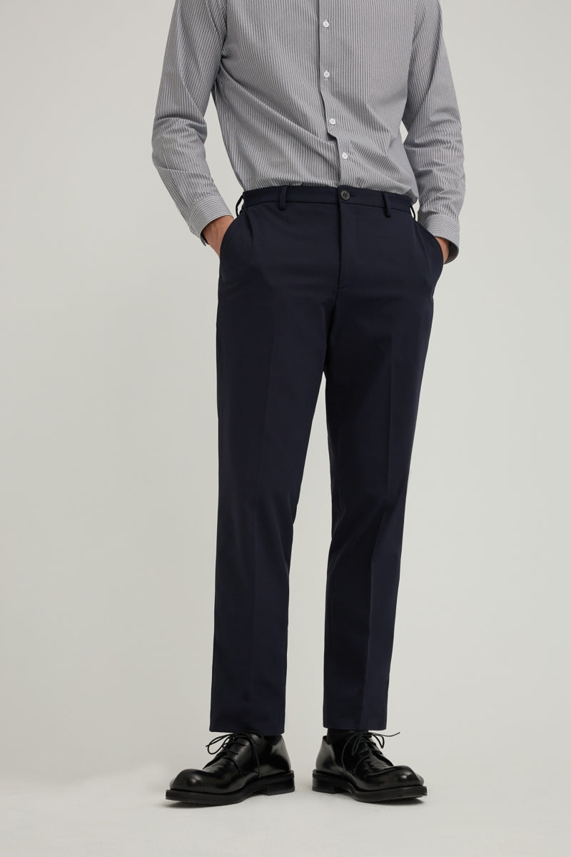 Direct From Brand,FYNE, FYNE Navy Water Repellent Four-side Stretch Suit Pants, Blue, 34W-31L-TagL