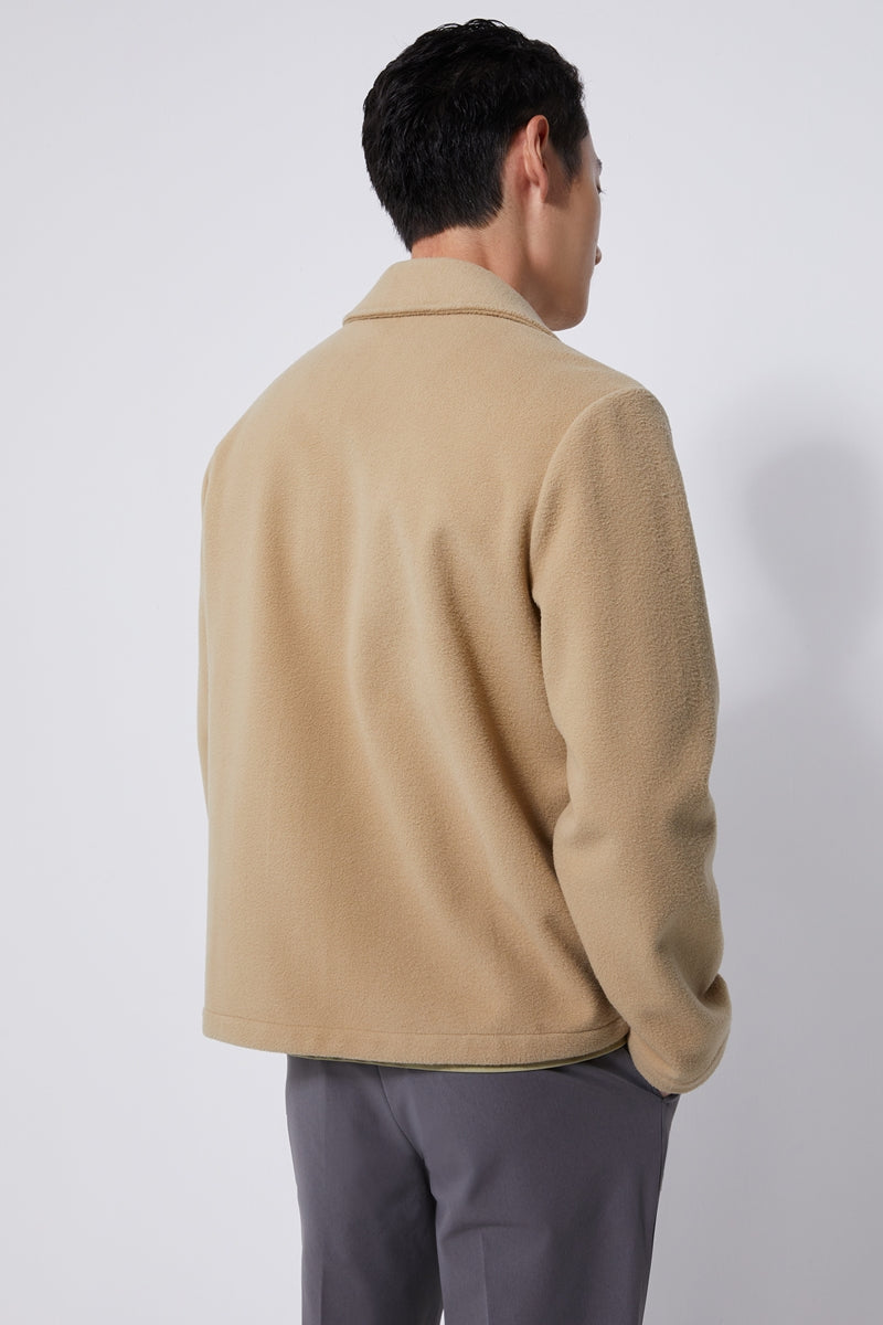 Direct From Brand,FYNE, FYNE Khaki Brushed Water-repellent Fleece Jacket, Tan, Large-46-TagL