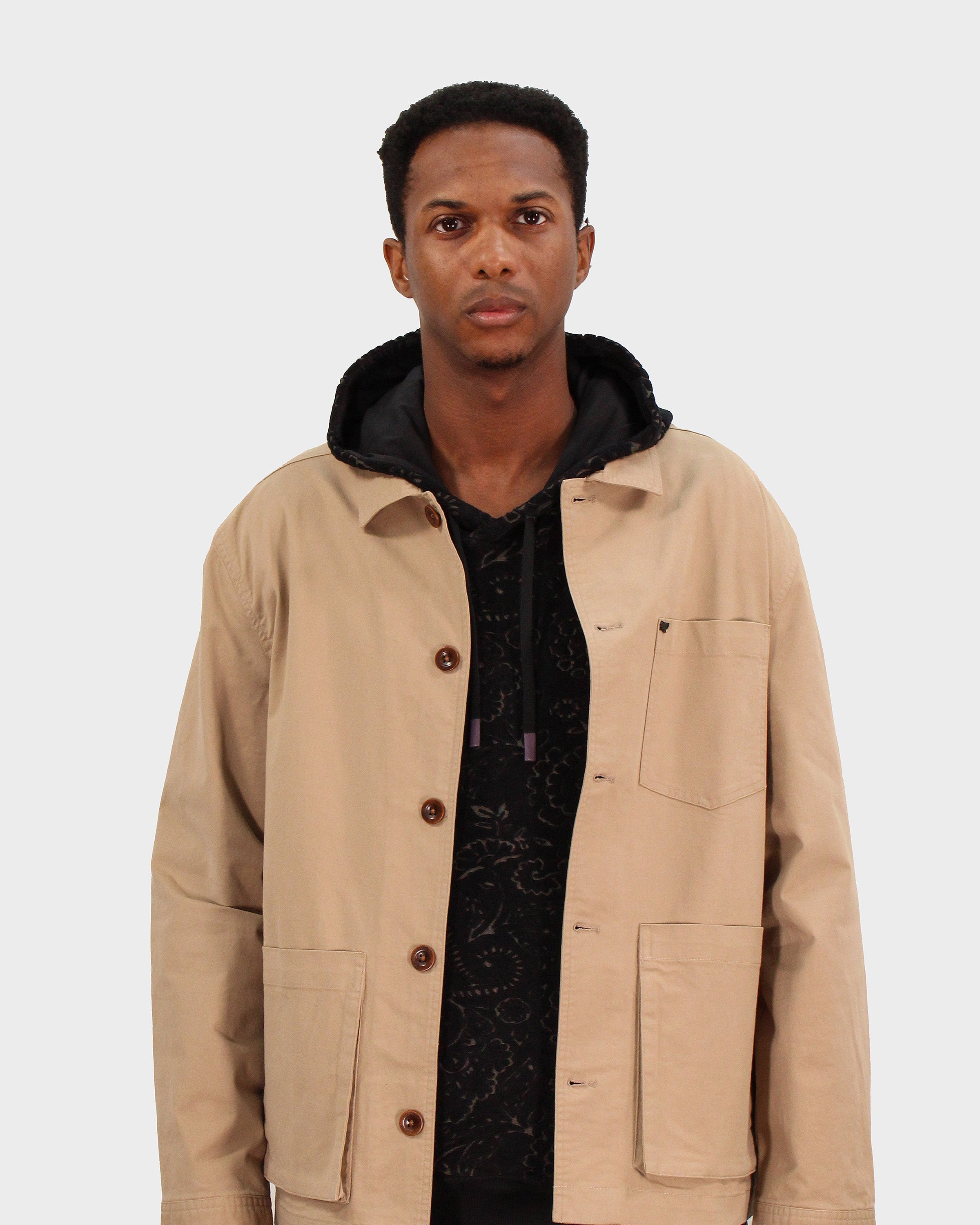 Brand Partner,Lords of Harlech, Lords of Harlech Sand Printed Interior Butter Cotton Fabric Louis Shacket, Tan, Small-43-TagSExtra Large-51-TagXLLarge-48-TagLMedium-45-TagMExtra Extra Large-54-TagXXL