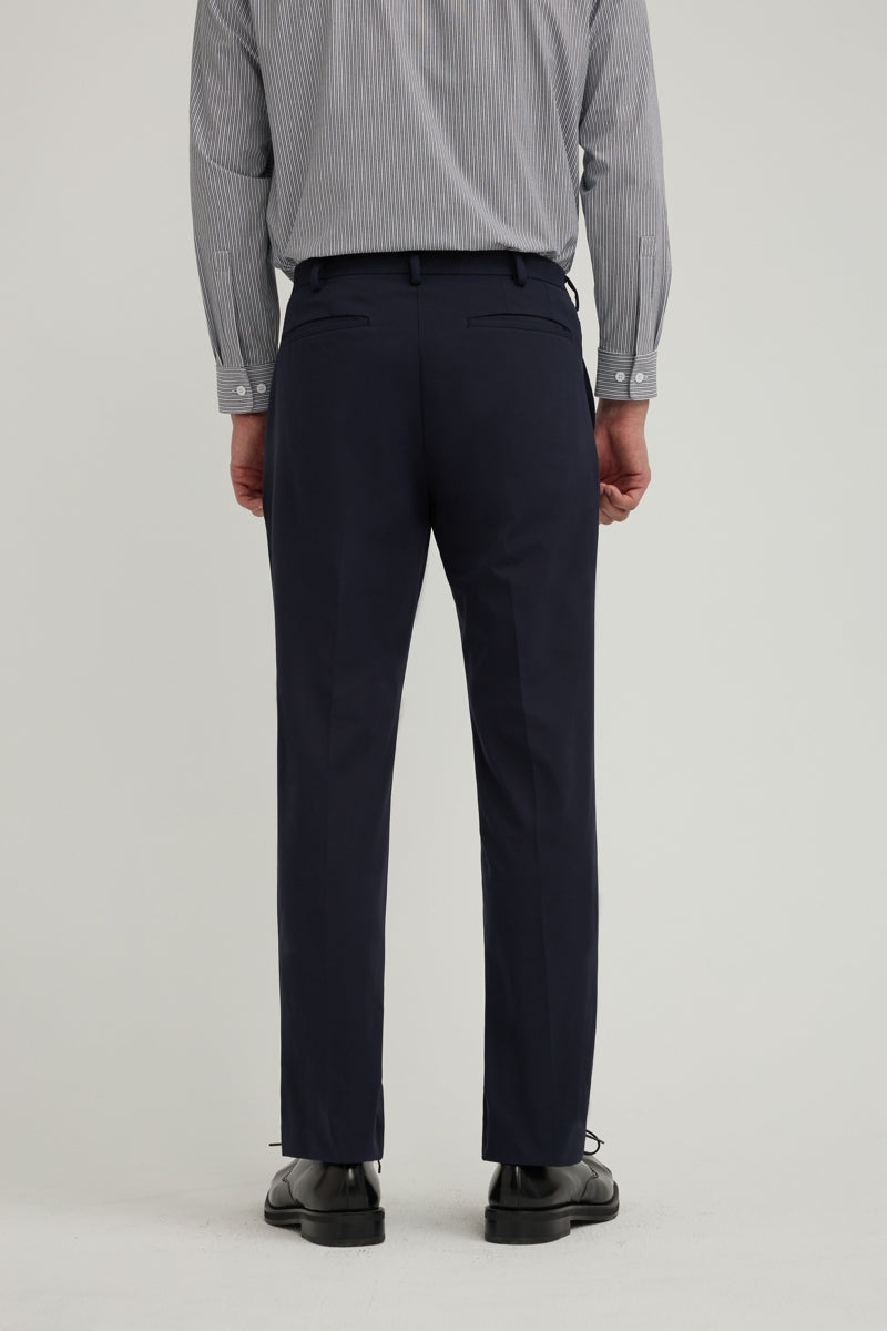 Direct From Brand,FYNE, FYNE Navy Water Repellent Four-side Stretch Suit Pants, Blue, 34W-31L-TagL