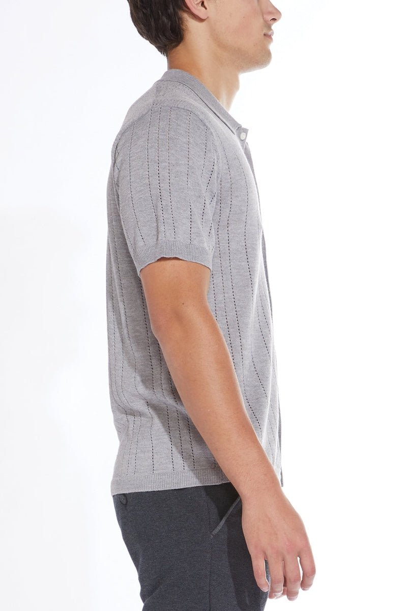 Wholesale,Civil Society, Civil Society Heather Grey Jersey Sweater Knit Shirt, Grey, Extra Large-46-TagXL