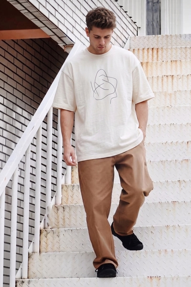 Direct From Brand,HUTCH ASAP, HUTCH Khaki Straight Leg Baggy Chino Pants, Tan, 32W-27L-TagM34W-27L-TagL36W-27L-TagXL38W-27L-TagXXL